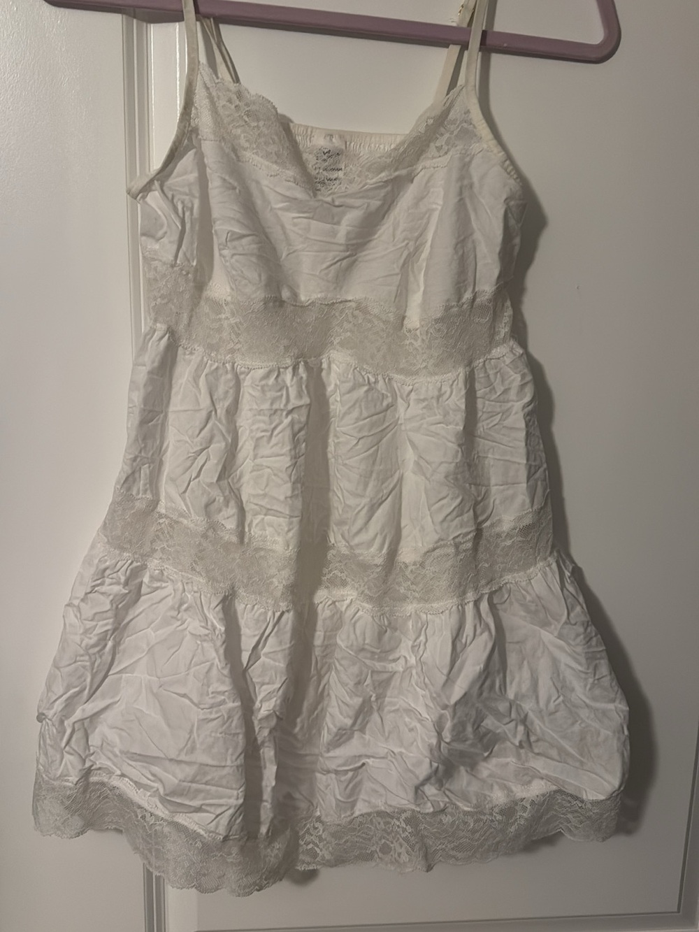 PINK Victoria's Secret x Frankie’s Bikinis White Lace Tiered Swim Coverup